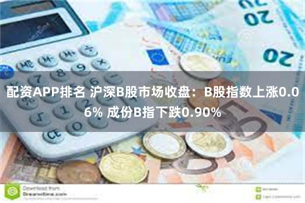 配资APP排名 沪深B股市场收盘：B股指数上涨0.06% 成份B指下跌0.90%