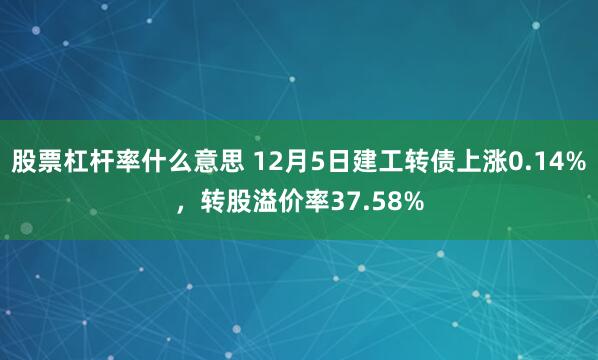 股票杠杆率什么意思 12月5日建工转债上涨0.14%，转股溢价率37.58%