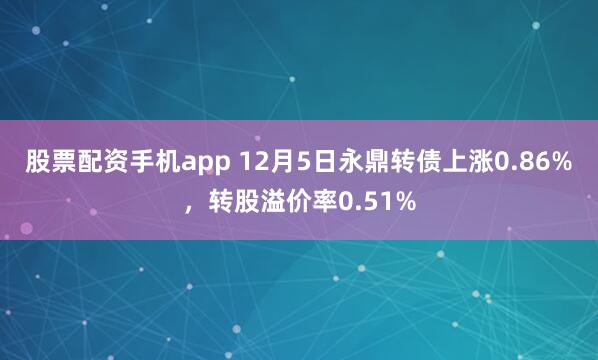 股票配资手机app 12月5日永鼎转债上涨0.86%，转股溢价率0.51%