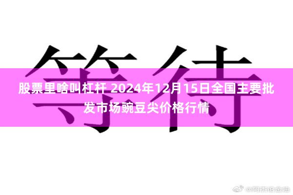 股票里啥叫杠杆 2024年12月15日全国主要批发市场豌豆尖价格行情